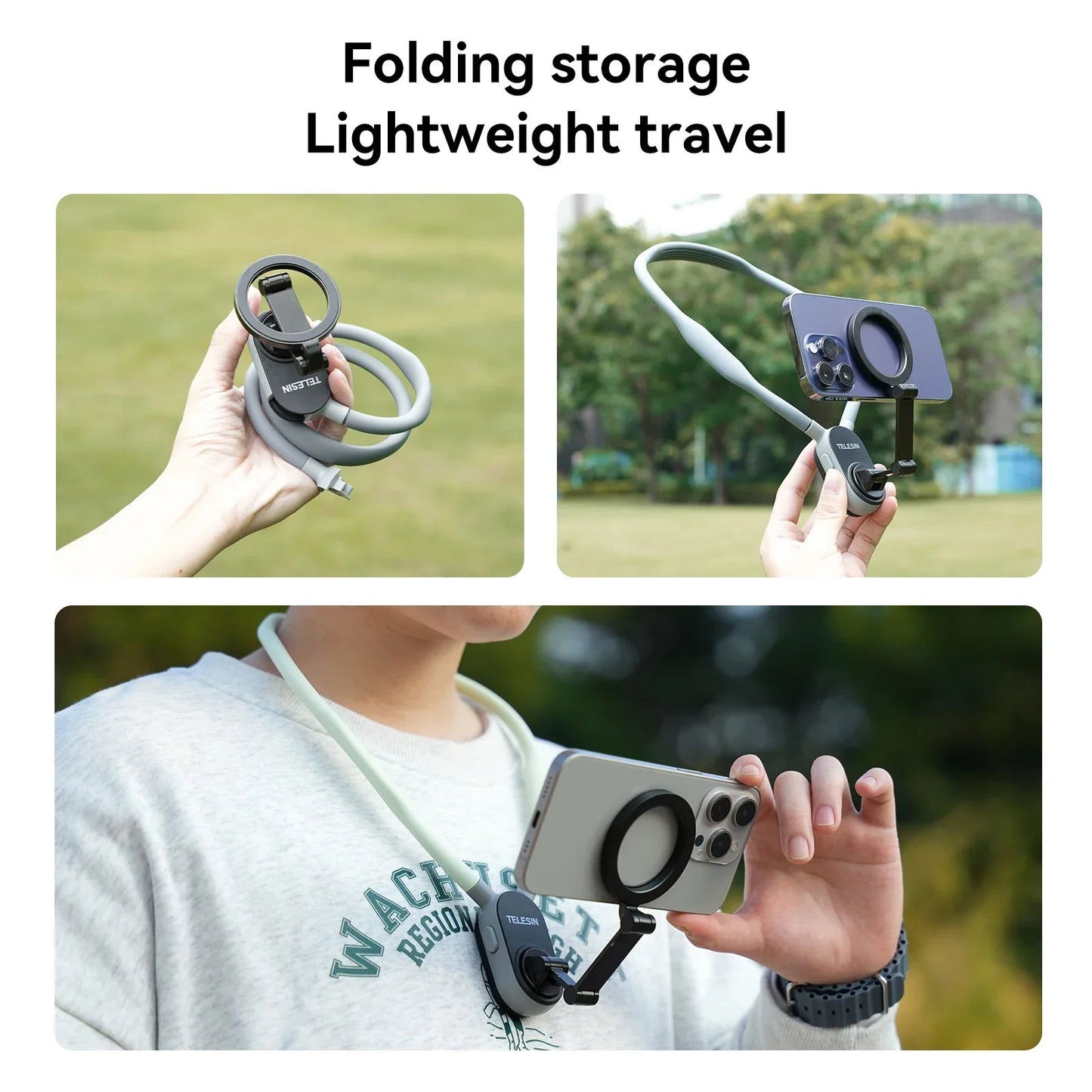 MagSnap - Magnetic Neck Hold Mount Selfie Stick Tripod - strohmly.com