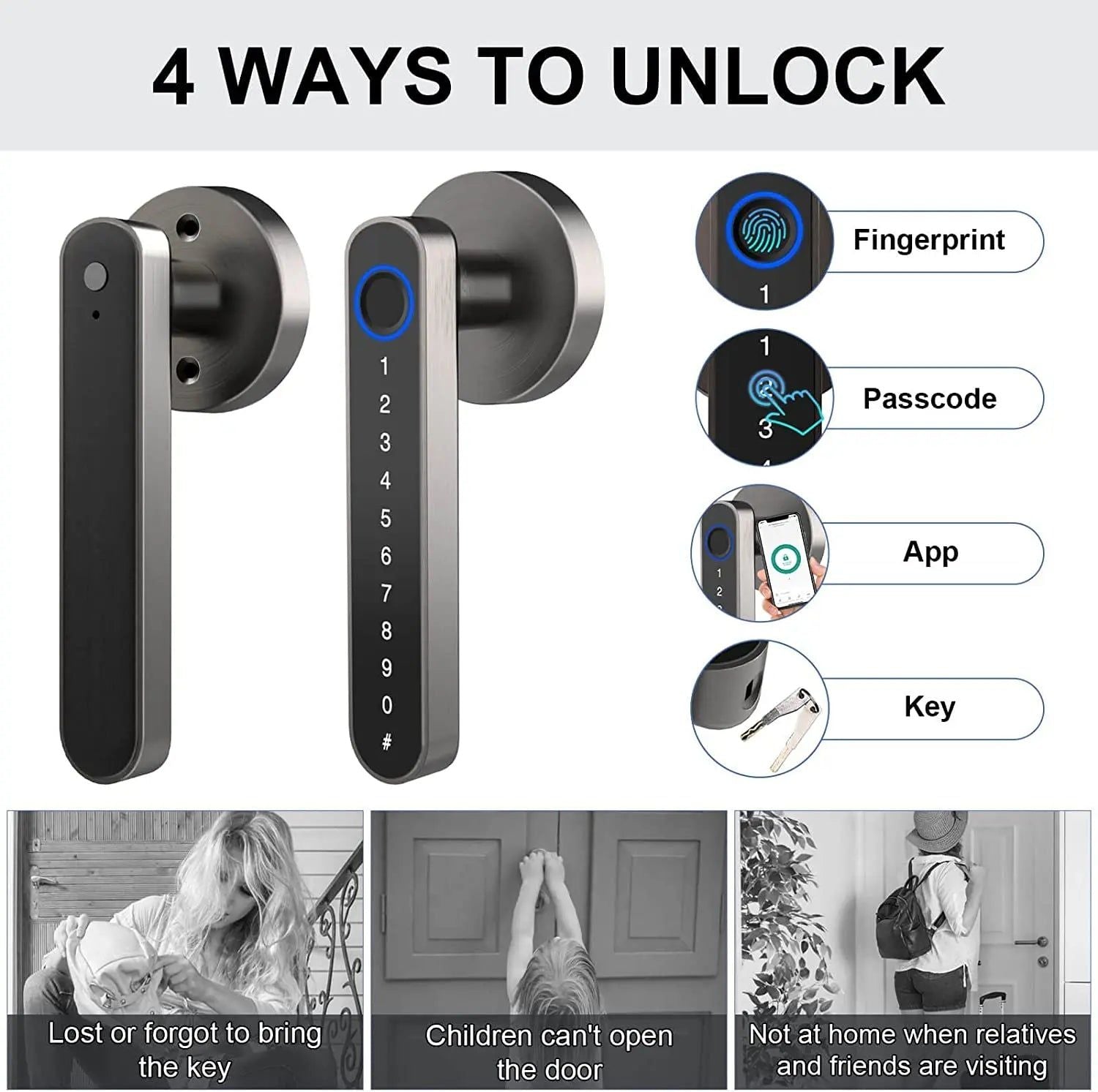 SecureTouch™ Smart Fingerprint Door Lock - strohmly.com