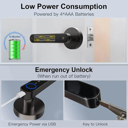SecureTouch™ Smart Fingerprint Door Lock - strohmly.com