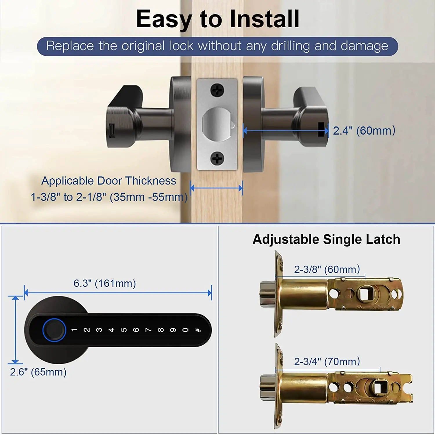 SecureTouch™ Smart Fingerprint Door Lock - strohmly.com