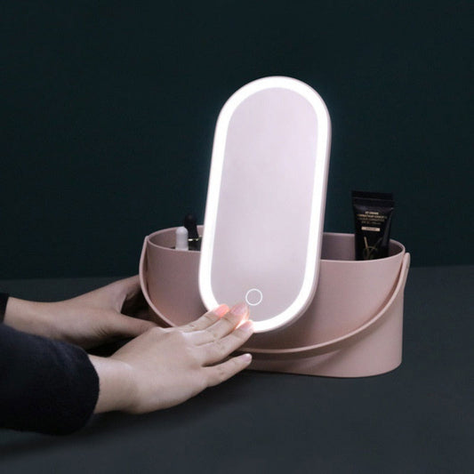 Travel Makeup With LED Light Up Mirror - strohmly.com